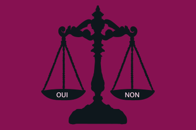 Quand réfléchir ne sert plus à rien. Et si on changeait de méthode ? Comment arriver à bien décider ? Trouver une nouvelle méthode pour sortir du blocage. Symbole d'une balance entre oui et non.