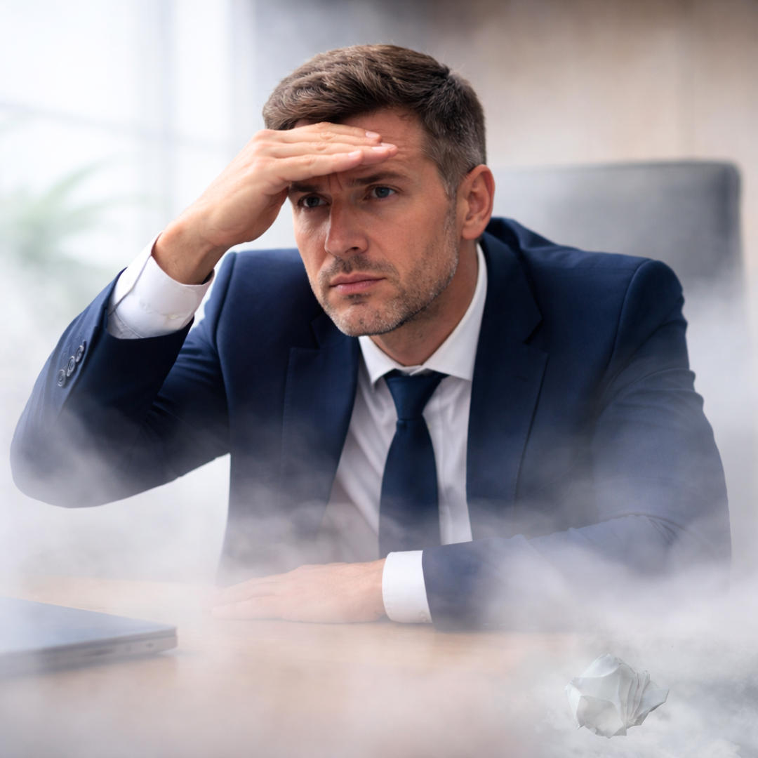 Stress et brouillard mental du dirigeant. Les méthodes qui ne coupent pas le flou décisionnel ne réduisent pas bien le stress du dirigeant.