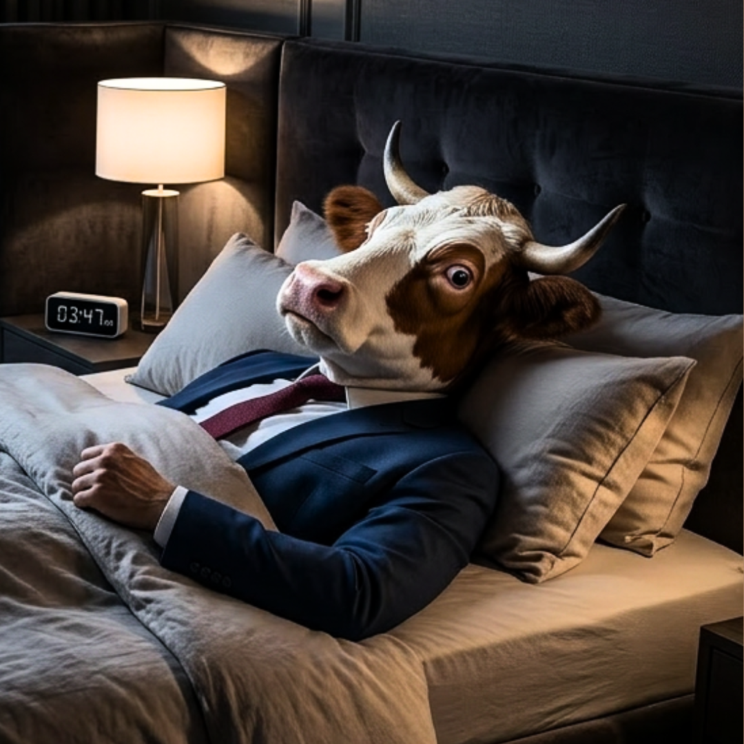 Une décision stratégique sous pression peut provoquer de la rumination mentale chez le dirigeant, la nuit. Métaphore insomnie.